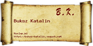 Buksz Katalin névjegykártya